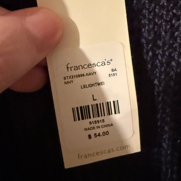 Francesca's Collections Deep Blue Knit Cardigan Long - Picture 4 of 6